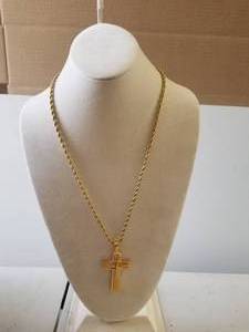 lot 22 image: Rope necklace with cross