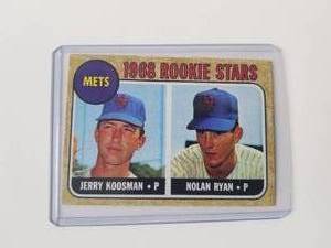 lot 65 image: Nolan Ryan and Jerry Koosman baseball rookie stars card - Authenticity unknown