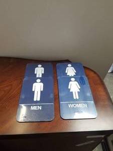 lot 133 image: ADA Mens and Womens restroom signs 2 men and 2 women