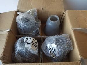 lot 160 image: Selection of 4 light fixture glass globes