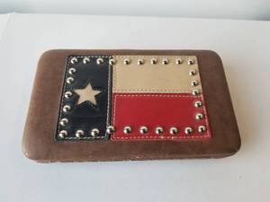 lot 166 image: Brown wallet with Texas Flag design by Country Road