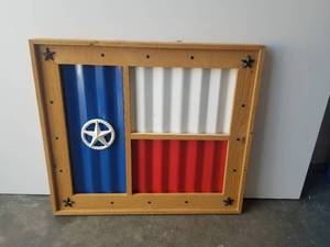 lot 149 image: Texas flag rustic sign - 27 by 30