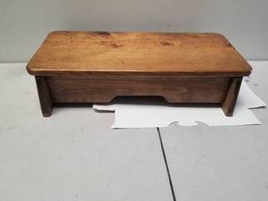 lot 323 image: Small wood stool - 9 by 21 by 5