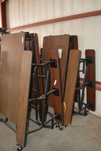 lot 36 image: Krueger Fold-Up Table with Bench Seating 9x54x58