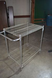 lot 38 image: Dual Wire Shelf Push Cart
