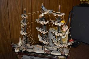 lot 70 image: Wooden Model Ship of Constitution 1814