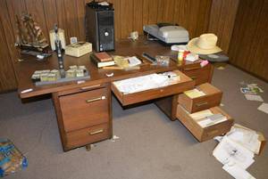 lot 69 image: Vintage Office Desk matches Lot 71 CONTENTS NOT INCLUDED