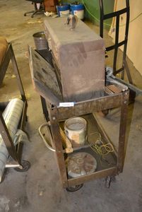 lot 92 image: Rolling Metal Cart Plus CONTENTS-Metal Tool Box and More