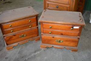 lot 88 image: Pair of End Tables Marked Made in Dublin, GA USA