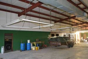 lot 171 image: Shop Lights 2 Sets of 4 Hanging Lights, each light is 8 feet long