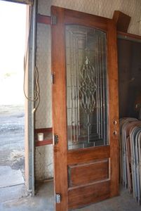 lot 150 image: Solid Wood Front Door with 34 Glass Panel