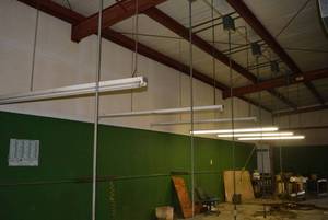 lot 172 image: Shop Lights, Set of 6 Hanging Lights, each light is 8 feet long