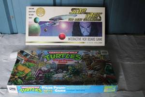 lot 67 image: Vintage Teenage Mutant Ninja Turtles and Star Trek Next Gen Interactive VCR Board Game