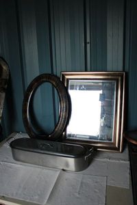 lot 73 image: Fish Baking pan, Mirror, and vintage Oval Frame