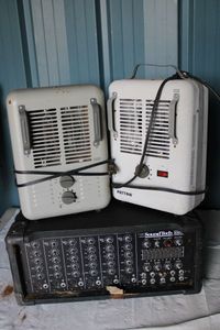 lot 76 image: Two Heaters and SoundTech Amp and Mixer