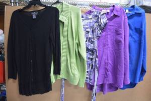lot 100 image: Womens Clothes Carole Little, Coldwater Creek Sweater, Chicos Design Long-Sleeve Tops