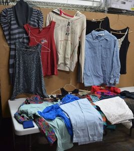 lot 107 image: Womens Clothes Misc. Tops and Pants, see pictures