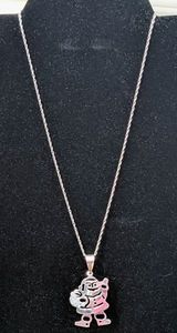 lot 4 image: 16.5 Avery Sterling Necklace with a Celebratory 925 Santa Claus that measures 1.75 including the ball