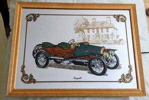 lot 79 image: Mirror Art Bugatti 16 x 12.5