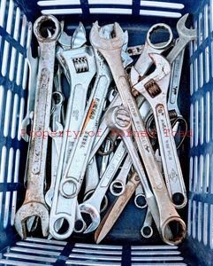 lot 121 image: Tools  Various Wrenches and Crescent Wrenches
