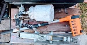 lot 123 image: Tools Measuring Wheel, Air Paint Sprayer and more