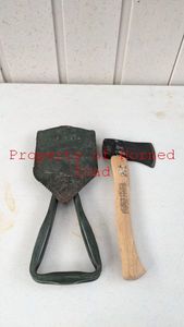 lot 88 image: Tools  Hand Ax and Folding Shovel