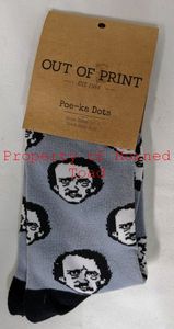 lot 141 image: EDGAR ALLAN POE - POE-KA DOT SOCKS - Unisex - Size 9-11 - NEW & UNUSED