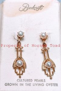 lot 146 image: Brookcraft Cultured Pearls Earrings.
