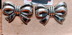 lot 150 image: Sterling Silver Bow Earrings 21mm wide