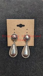 lot 159 image: Sterling Silver Tear Drop Earrings 43mm long