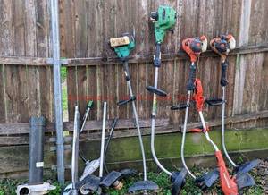 lot 177 image: One Lot of Weedeaters and attachments working condition unknown.
