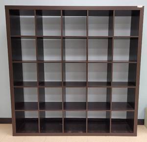 lot 16 image: 25-CUBE ORGANIZER  DISPLAY AS SHOWN. APPROX. 72.5 W x 72.5 H x 15.25 D.