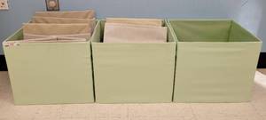 lot 18 image: (7) FOLDABLE STORAGE CUBES  BASKETS AS SHOWN. EACH APPROX. 13 W x 13 D x 15 H. SOLD 7 X THE MONEY