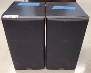 lot 34 image: (2) POLK AUDIO SPEAKERS MODEL RT351 AS SHOWN. EACH APPROX. 8 W x 11.5 D x 15 H. SOLD 2 X THE MONEY