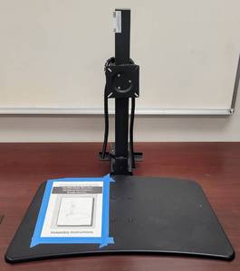 lot 70 image: UP-RITE DESK MOUNTED SITSTAND WORKSTATION FOR SINGLE MONITOR AS SHOWN.