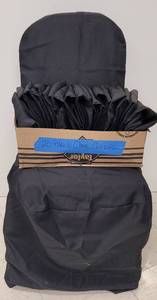lot 85 image: (20) BLACK CHAIR COVERS AS SHOWN. SOLD 20 X THE MONEY