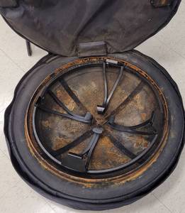 lot 103 image: PORTABLE FIRE PIT IN CARRYING  STORAGE BAG AS SHOWN.