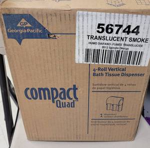lot 115 image: GEORGIA PACIFIC 4-ROLL VERTICAL BATH TISSUE DISPENSER 56744 IN BOX AS SHOWN.