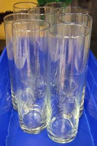 lot 117 image: (8) ETCHED GLASS STYLE VASES AS SHOWN. SOLD 8 X THE MONEY