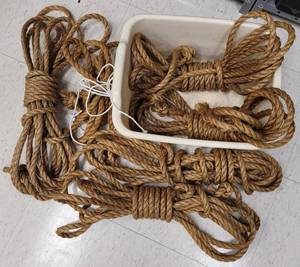 lot 120 image: ASSORTED ROPES AS SHOWN.