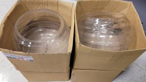 lot 130 image: (4) GLASS CANDLE HOLDERS IN STYLE SHOWN. SOLD 4 X THE MONEY