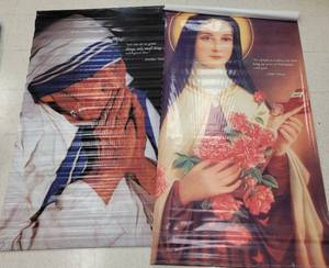 lot 165 image: (2) LARGE SIZE VINYL BANNERS AS SHOWN. APPROX. 36 W x 72 H. SOLD 2 X THE MONEY