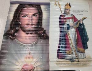lot 178 image: (2) LARGE SIZE VINYL BANNERS AS SHOWN. APPROX. 36 W x 72 H. SOLD 2 X THE MONEY
