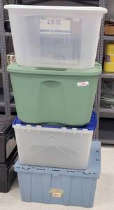lot 199 image: (4) STORAGE CONTAINERS IN VARIOUS STYLES AND SIZES AS SHOWN. SOLD 4 X THE MONEY