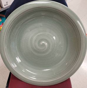 lot 203 image: LARGE CERAMIC FLOWER POT PLANTER SAUCER AS SHOWN. APPROX. 20.5 DIA. x 4 H.