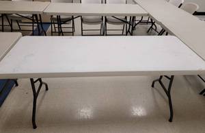 lot 216 image: (2) LIFETIME 6-FOOT FOLDING TABLES AS SHOWN. SOLD 2 X THE MONEY