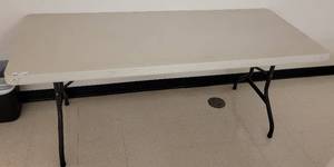 lot 222 image: LIFETIME 6-FOOT FOLDING TABLE AS SHOWN.