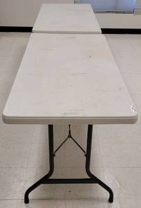 lot 226 image: (2) LIFETIME 5 FOOT FOLDING TABLES AS SHOWN. SOLD 2 X THE MONEY