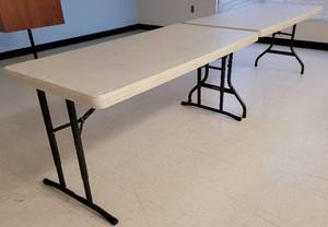 lot 228 image: (2) LIFETIME 5 FOOT FOLDING TABLES AS SHOWN. SOLD 2 X THE MONEY