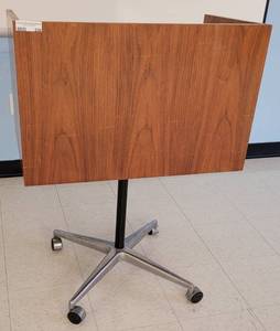 lot 230 image: ROLLING PODIUM WITH STORAGE AREA AND DRAWER AS SHOWN.